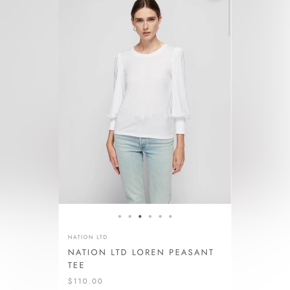NATION LTD LOREN PEASANT TEE in Choice of White and Black - Picture 3 of 15